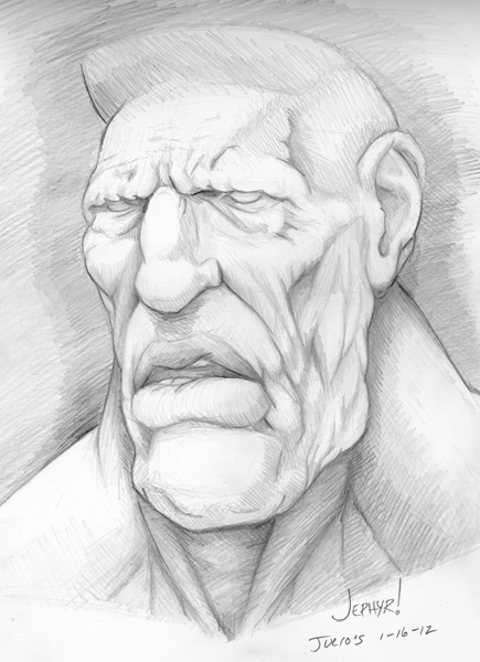 "Brawk" - Sketchbook Pencil - Copyright 2012, Jephyr (Jeff Curtis), All Rights Reserved